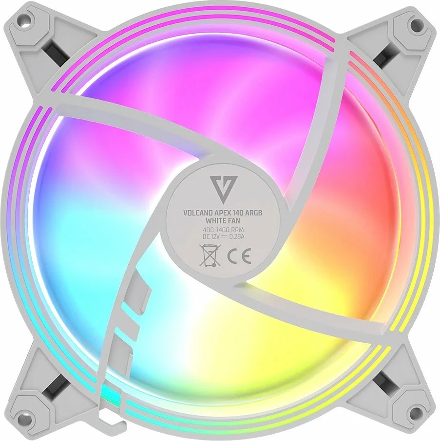 Ventilator kasë Modecom Volcano Apex 140 ARGB 140mm 4-pin PWM, i bardhë, 1 copë
