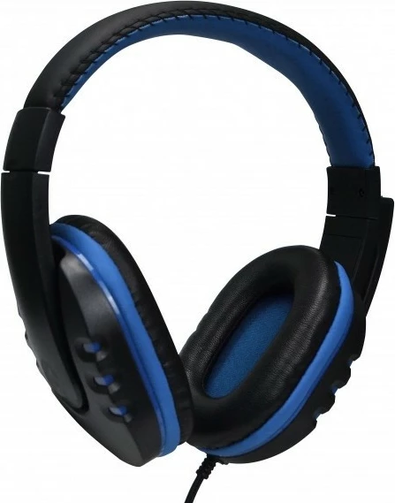 Kufje me mikrofon Rebeltec REVOL, 3.5mm minijack, Stereo, të zeza/blu