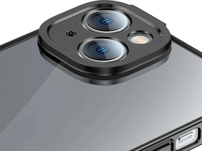 Mbështjellës Baseus Glitter me xham të temperuar për iPhone 14 Plus, i zi, set