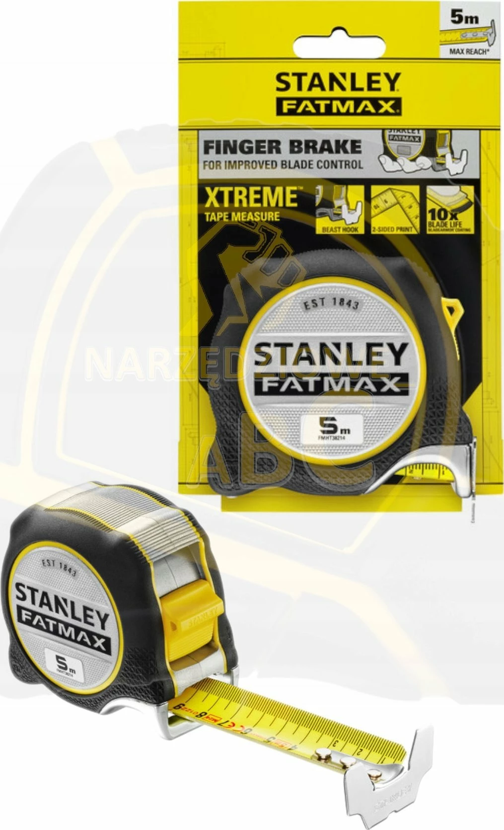 Metër rrotullues Stanley Fatmax Premium FMHT38214-0 5 m x 32 mm, verdhë/zezë
