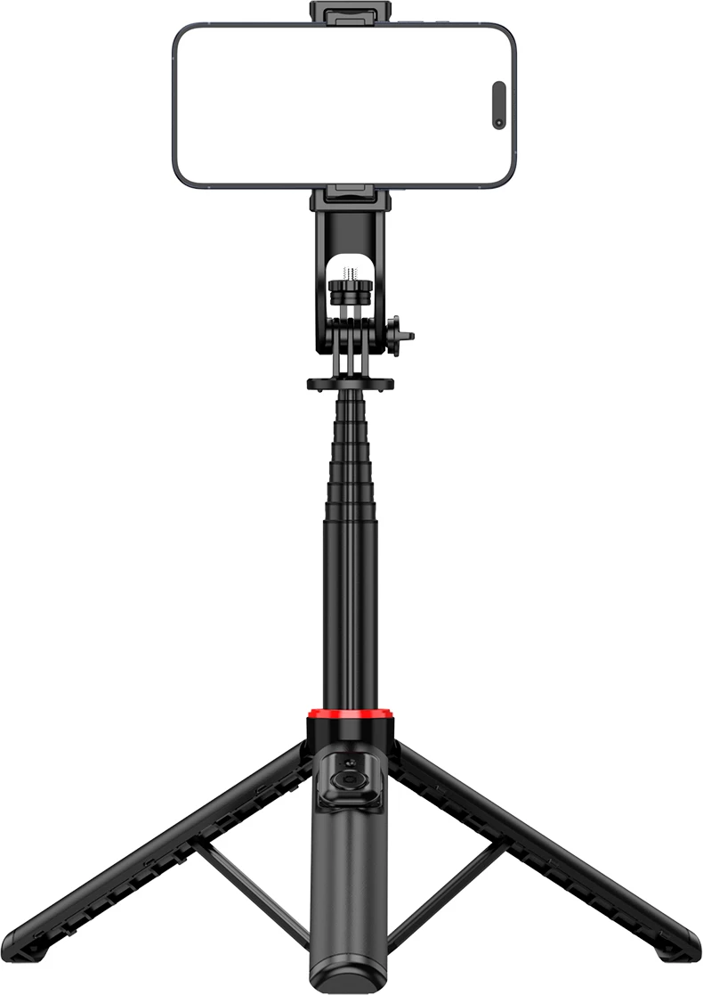 Shkop selfie me tripod, Wozinsky WC1Y2S, 1.31 m, kontrollues Bluetooth 5.2, filetë 1/4", i zi