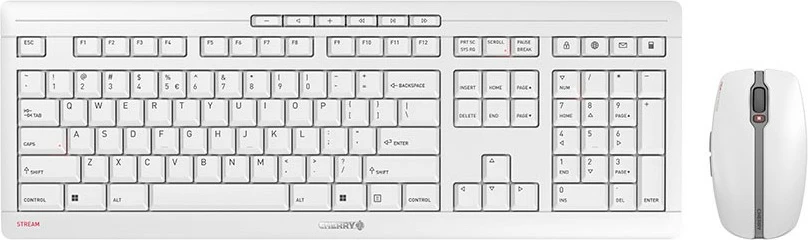 Tastierë dhe maus Cherry Stream Desktop Recharge, Pa tela, QWERTY, Gri