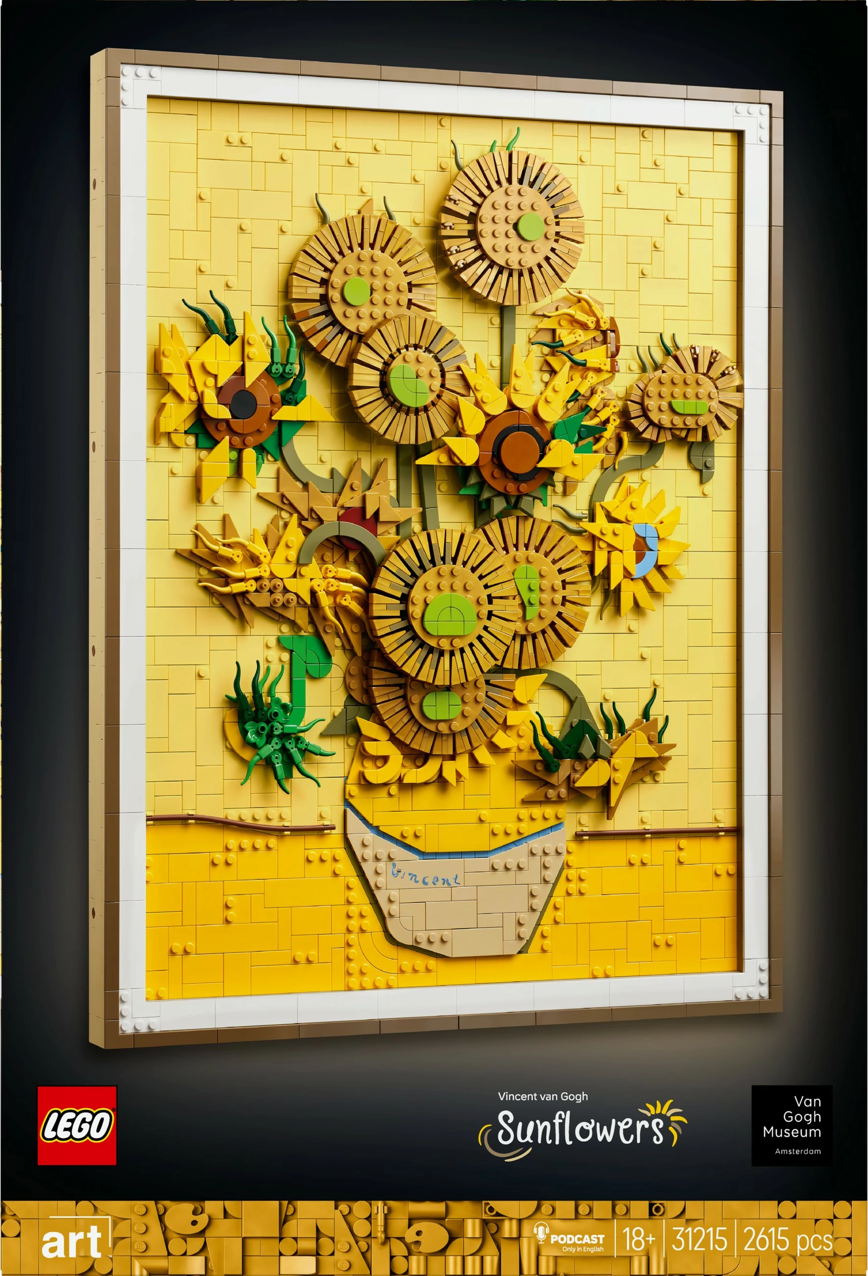 Set ndërtimi LEGO Art 31215 Vincent van Gogh Sunflowers, shumëngjyrësh