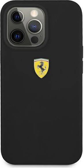 Mbështjellës Ferrari FESSIHCP13XBK për iPhone 13 Pro Max 6.7", silikon, zi