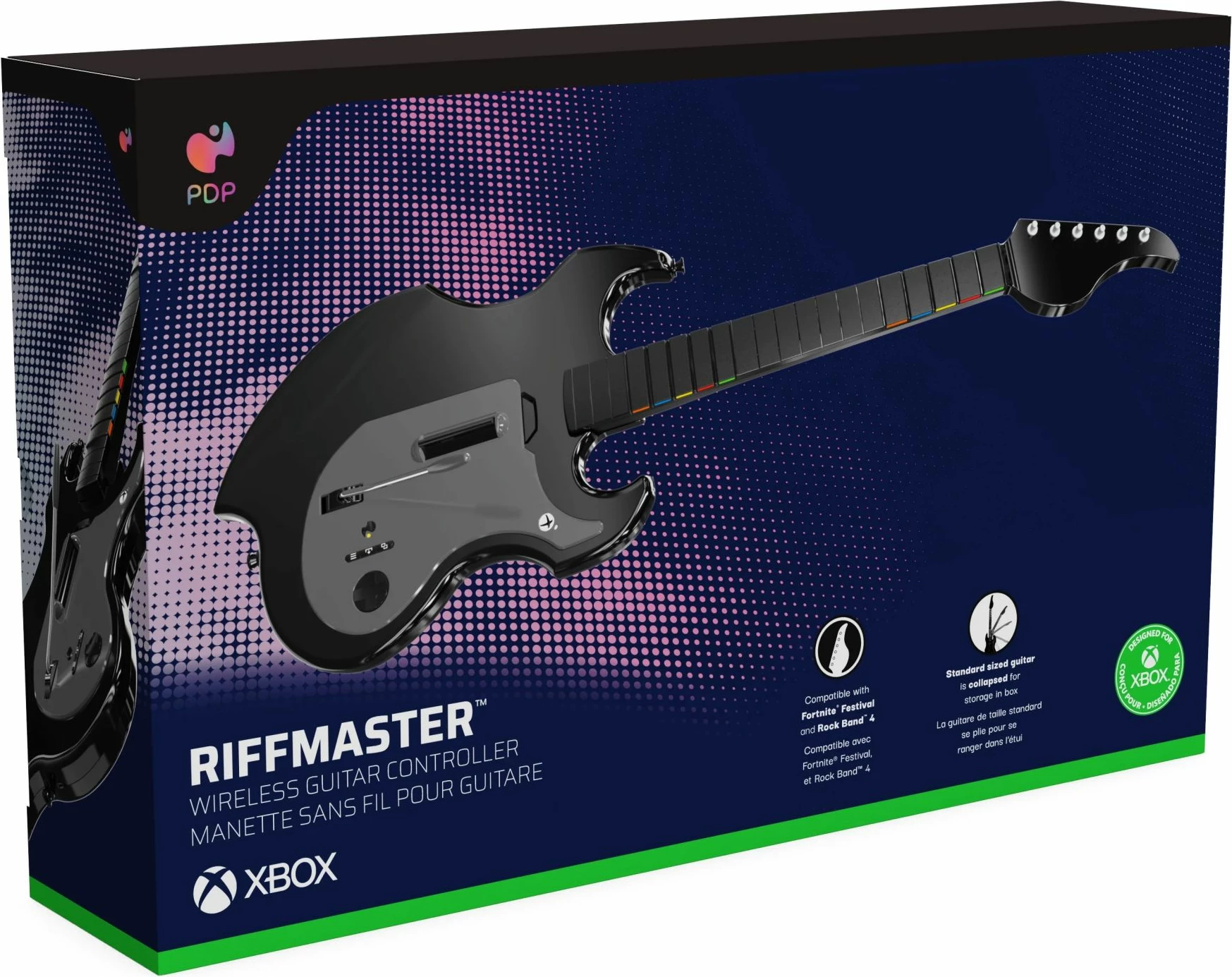 Kitarë wireless PDP Riffmaster për Xbox/PC, 10 m, bateri deri 36 orë, jack 3.5 mm, e zezë