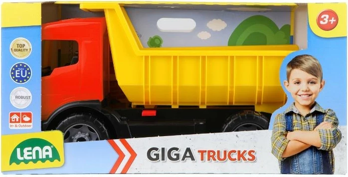 Kamion lodër Lena Giga Trucks 02160, plastikë, 61 cm, e kuqe/e verdhë/e zezë