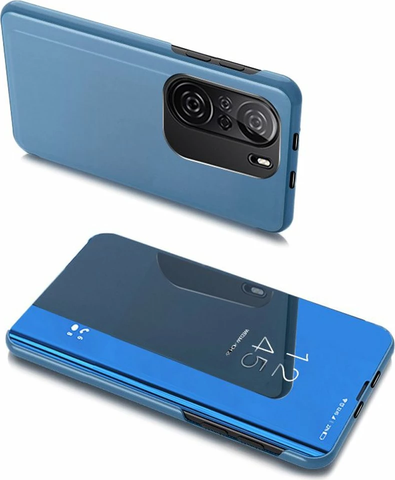 Mbështjellës Hurtel Clear View Case për Xiaomi Redmi K40 Pro+, K40 Pro, K40, Poco F3, kaltër