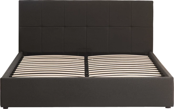 Krevat dopio me hapësirë ruajtjeje, Zamblene, stof antracit, 160x200cm