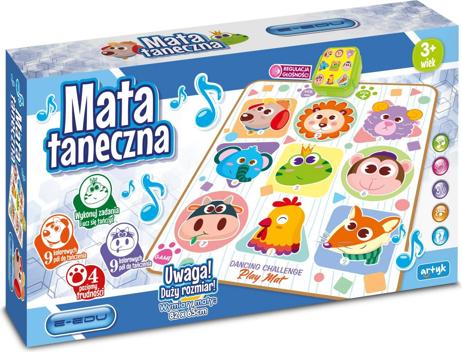 Tapet muzikor Artyk E-Edu Dance Mat, 82x65cm, shumëngjyrësh