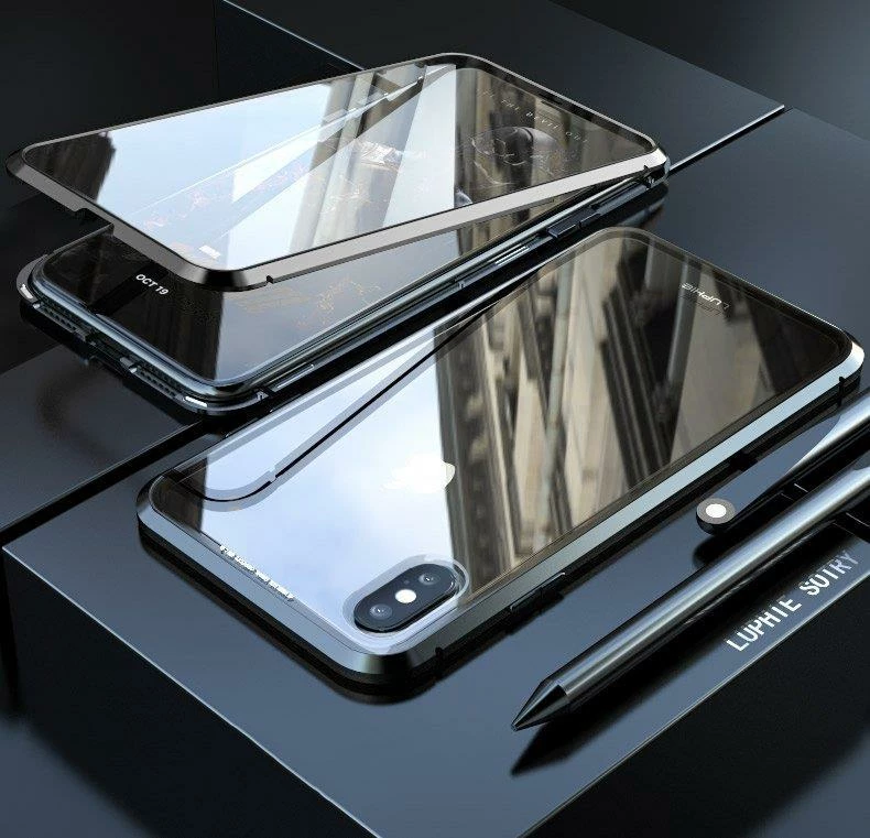 Mbështjellës Wozinsky Full Magnetic Case për Samsung Galaxy A72, xham i integruar, zi-transparent