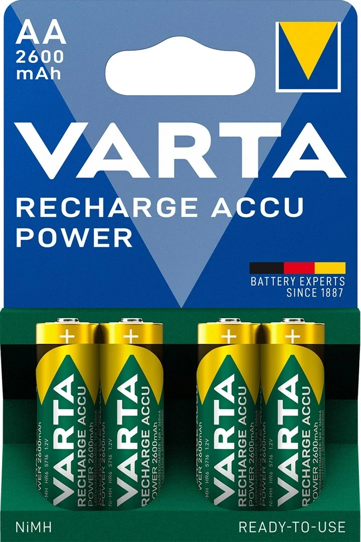 Bateri Varta, Power AA, 1.2 V, argjend, 4 cope