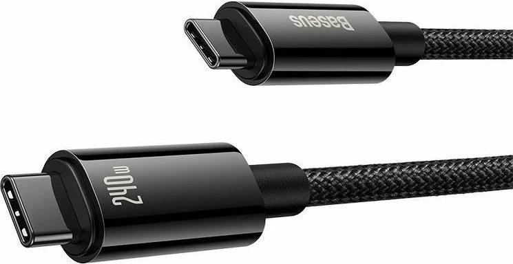 Kabllo USB-C në USB-C Baseus Tungsten Gold CAWJ040201 3m 240W PD3.1 480Mbps e zezë