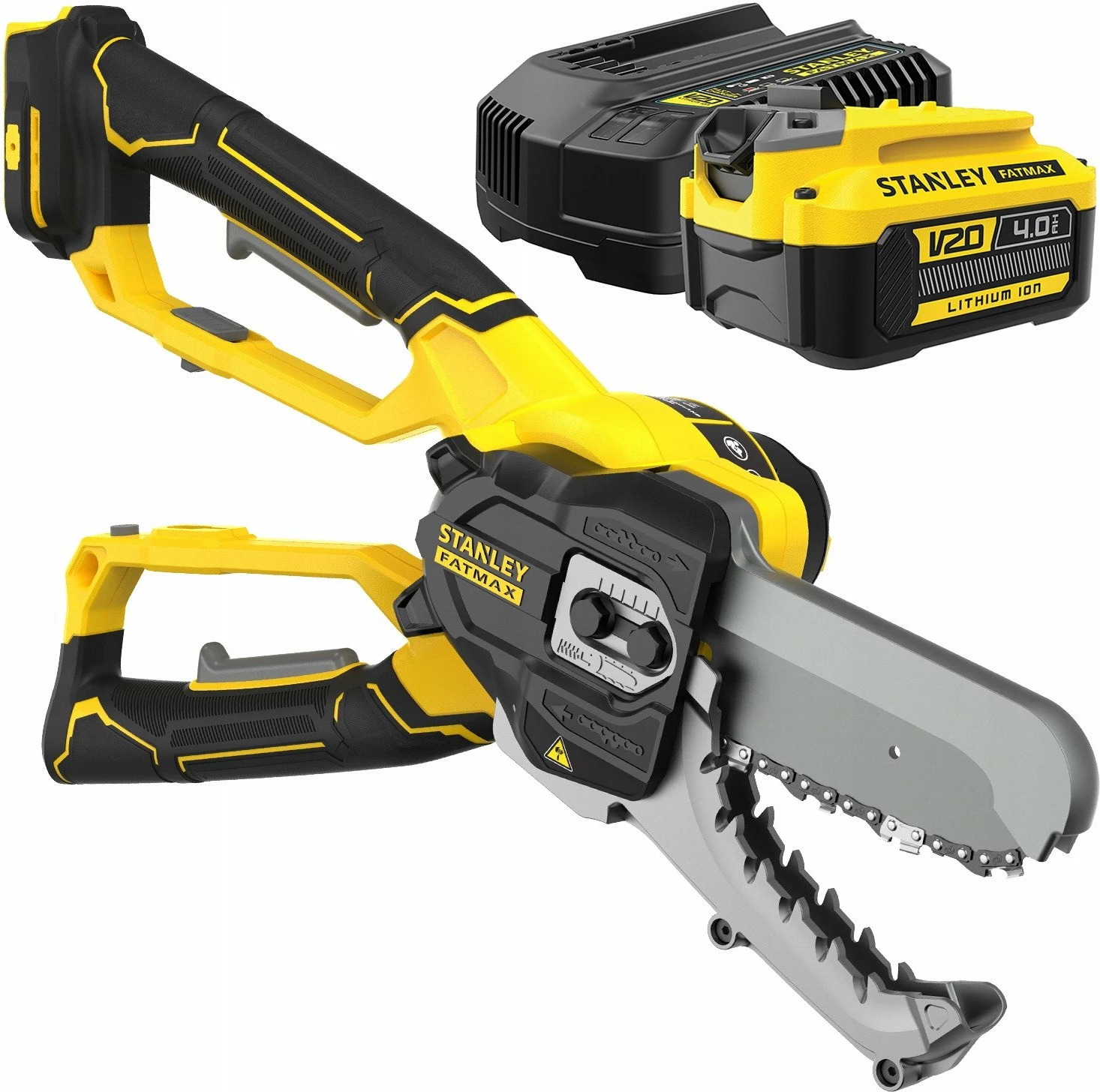 Sharrë krasitëse me zinxhir Stanley Fatmax SFMCPS515M1-QW, 18V 4Ah, shinë 15 cm, Li-Ion, me bateri dhe karikues, e verdhë/zezë