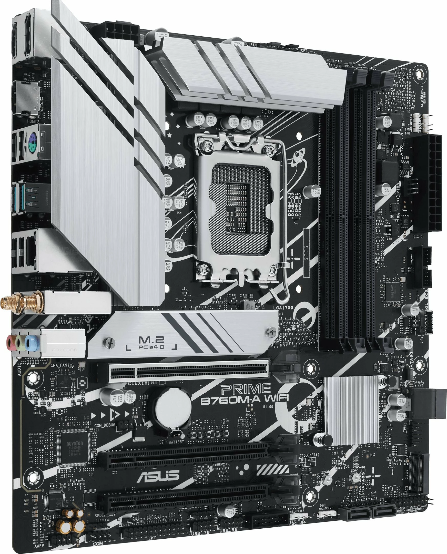 Pllakë amë Asus PRIME B760M-A WIFI, Micro-ATX, Wi‑Fi 6, Bluetooth, DDR5 128GB