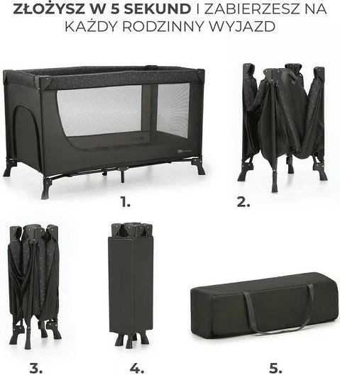 Krevat udhëtimi KinderKraft JOY LIGHT, gri