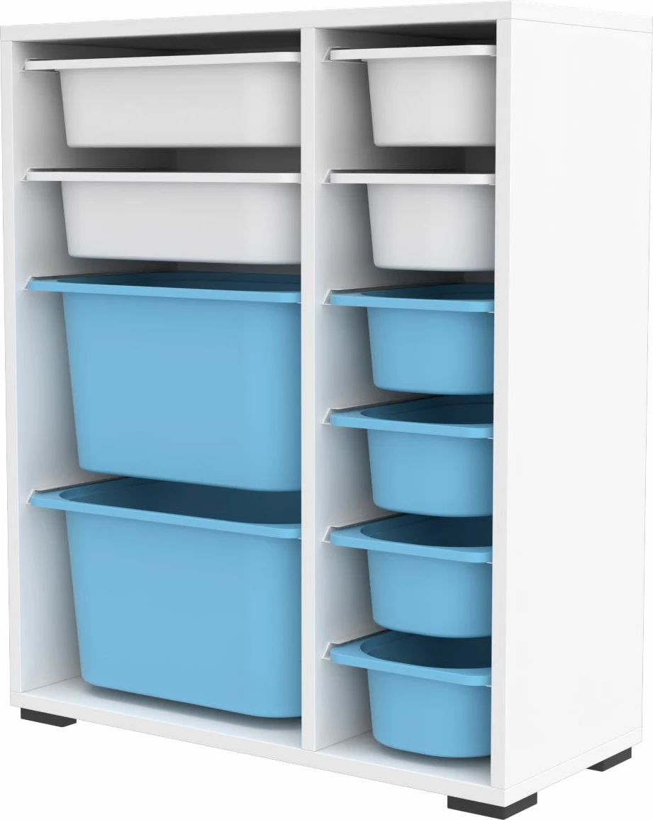 Dollap multifunksional Hanah Home, Zen 2D2K6U, i bardhë dhe kaltër