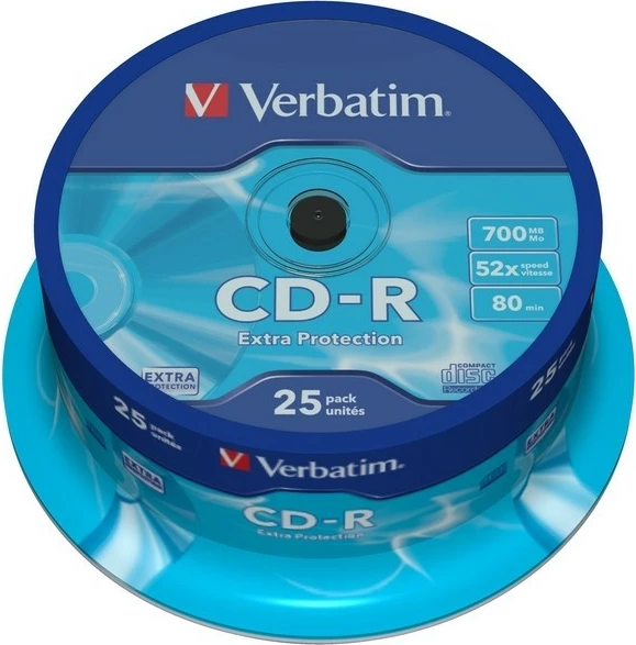 CD-R Verbatim 43432, 700MB, 52x, 25 copë, Cake Box
