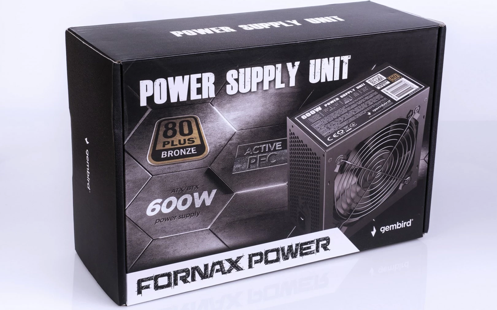 Kasë furnizimi Gembird CCC-PSU80P-BBP-600, 600 W, 80 PLUS Bronze, e zezë