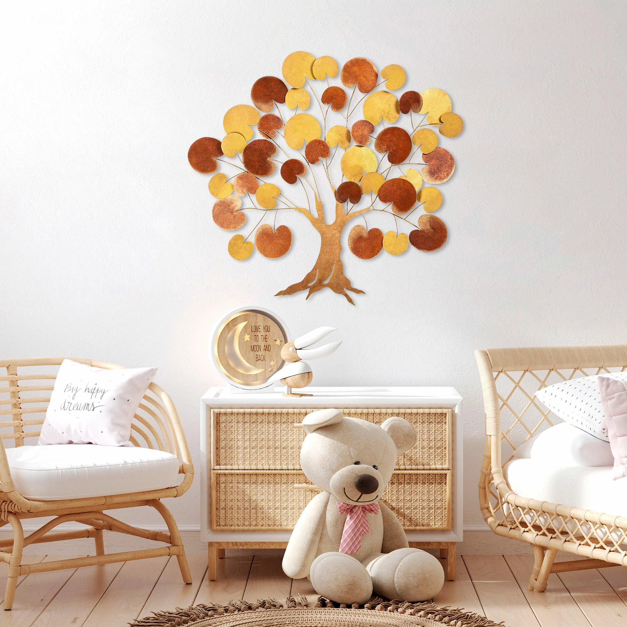 Aksesor dekorativ metalik për mur Wallity, Lime Hazel 2