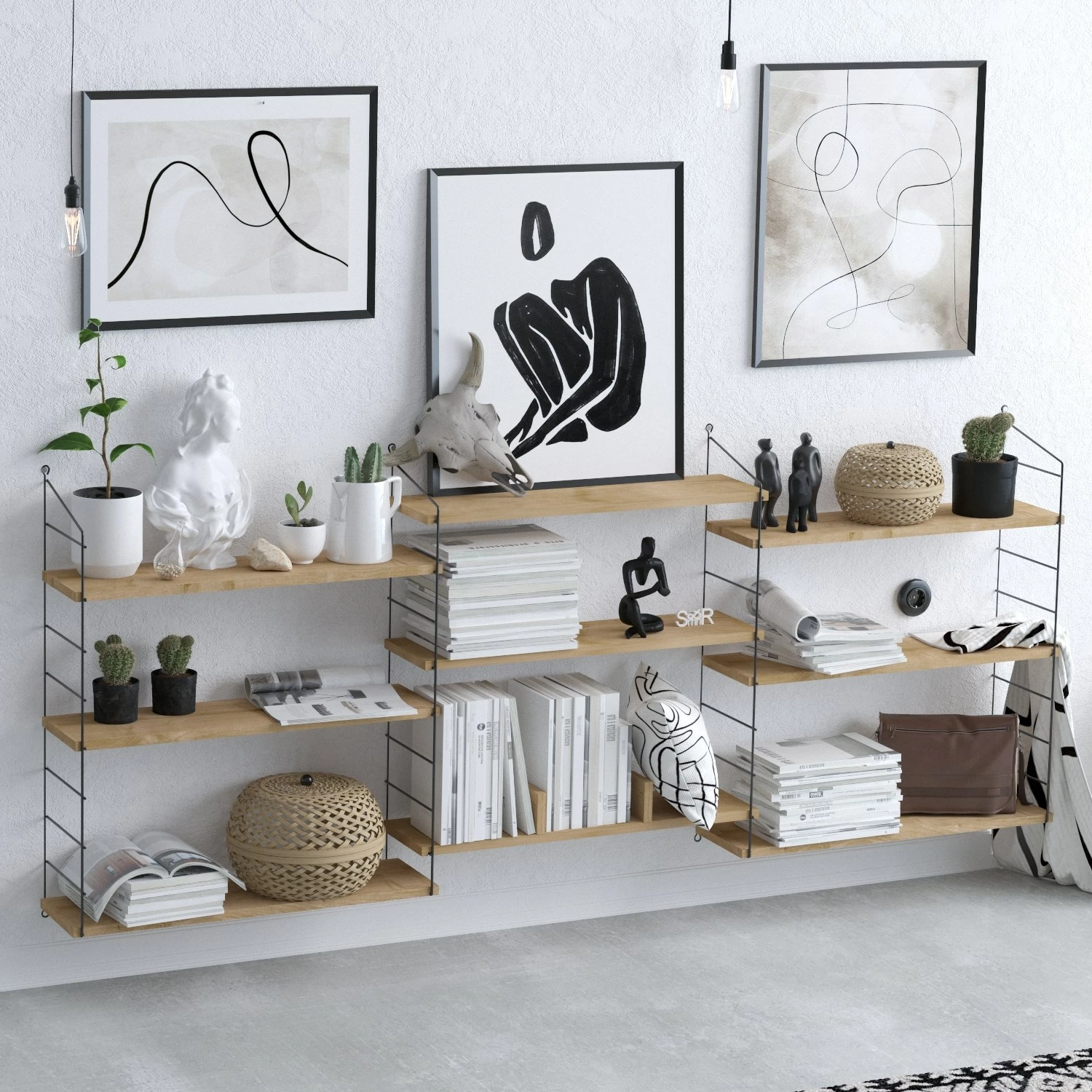 Raft librash Hanah Home, Laba, ngjyrë lisi