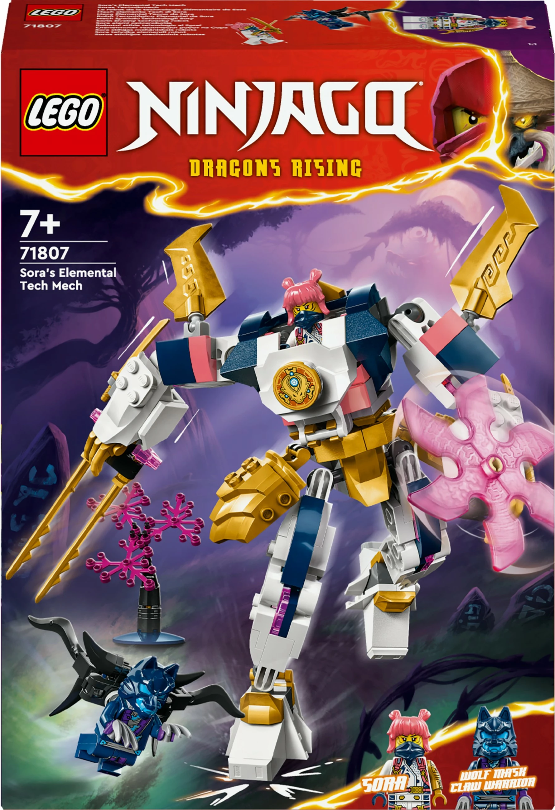 Set ndërtimi LEGO Sora's Elemental Tech Mech, 209 pjesë, shumëngjyrësh
