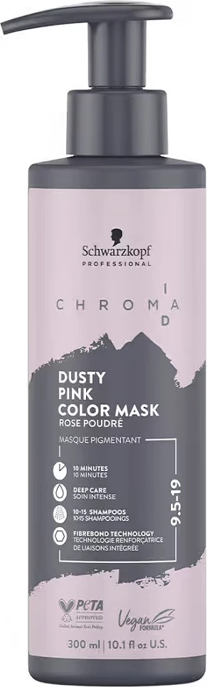 Maskë ngjyrosëse për flokë Schwarzkopf Professional Chroma ID Color Mask 9.5-19 Dusty Pink për femra 300ml