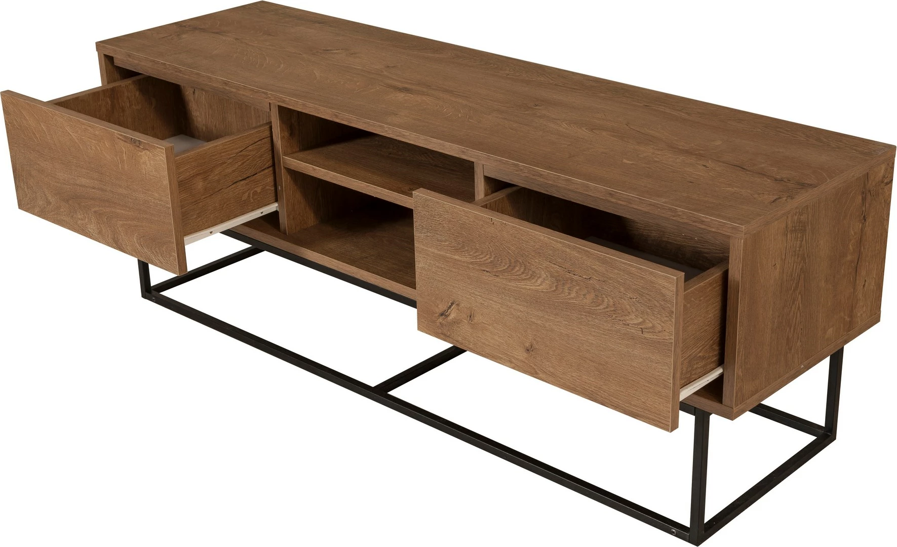 Set mobiljesh për dhomë dite Skye Decor, Laxus Takım 2, ngjyrë arrë dhe e zezë