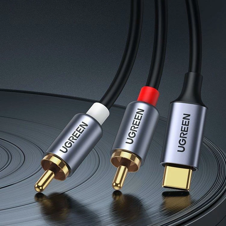 Kabllo audio USB-C në 2xRCA Ugreen CM451 (UGR1184BLK) 1.5 m, gri, 1 copë