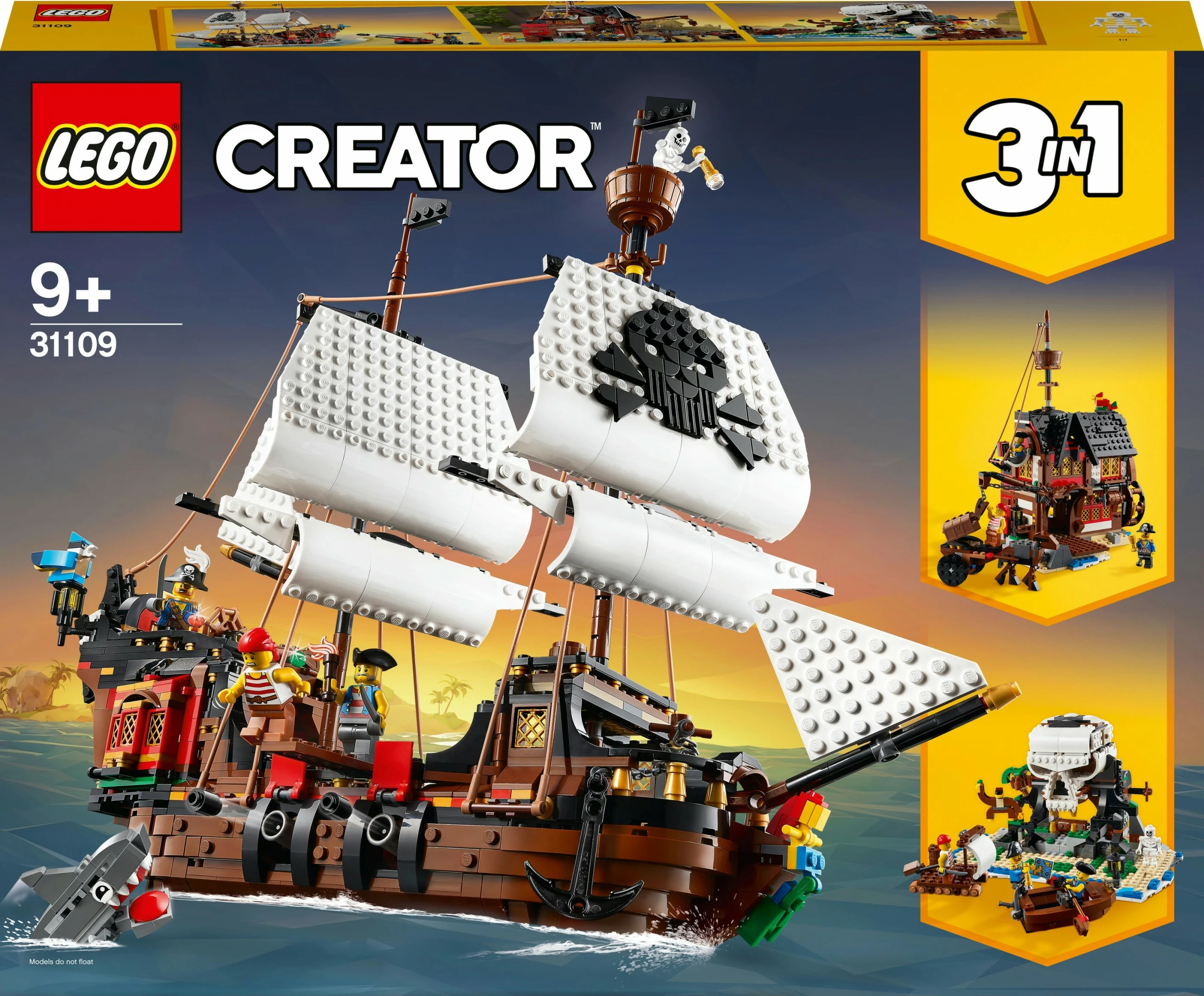 Set ndërtimi LEGO Creator Pirate Ship, 1264 pjesë, plastikë, shumëngjyrëshe