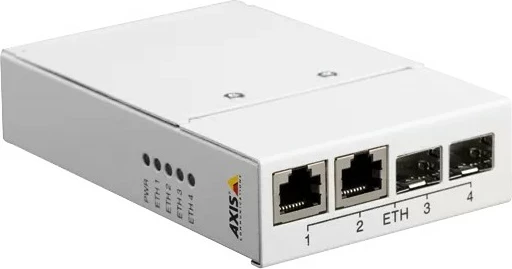 Switch media converter Axis T8606, 2 porte RJ-45, 2 porte SFP, 100 Mbit/s, metal, i bardhë