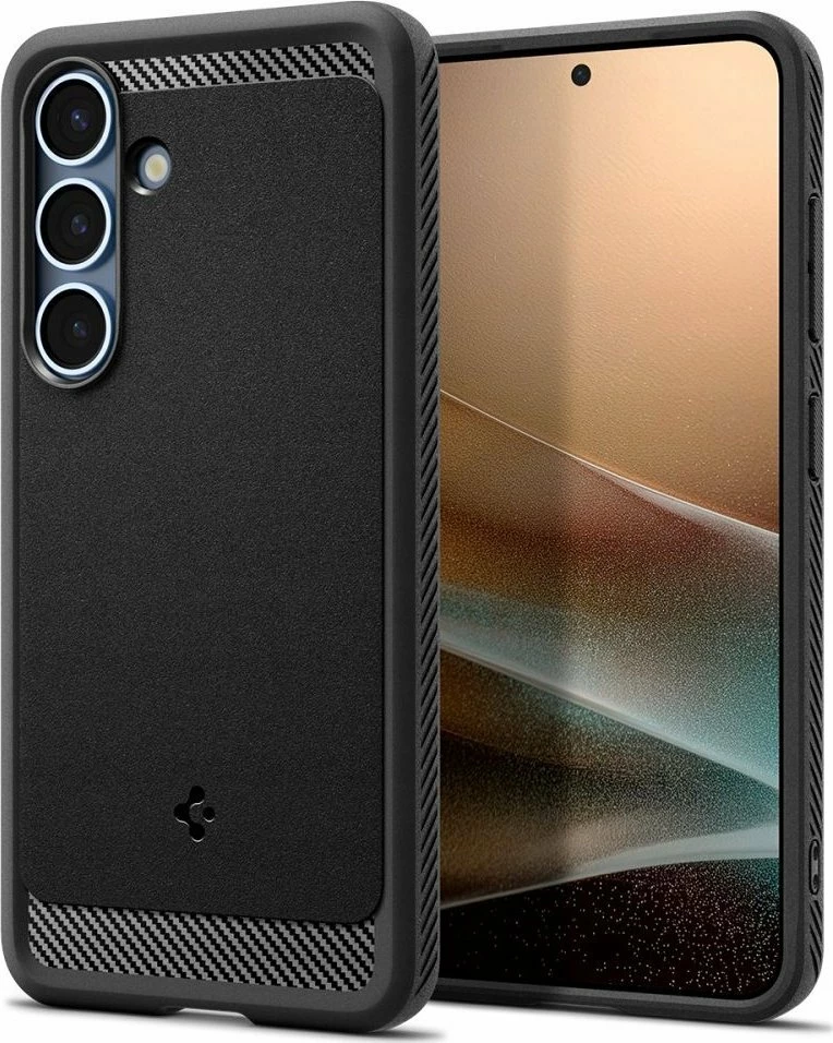 Mbështjellës Spigen Rugged Armor Mag MagSafe për Samsung Galaxy S25, TPU i fortë, i hollë, i zi matte