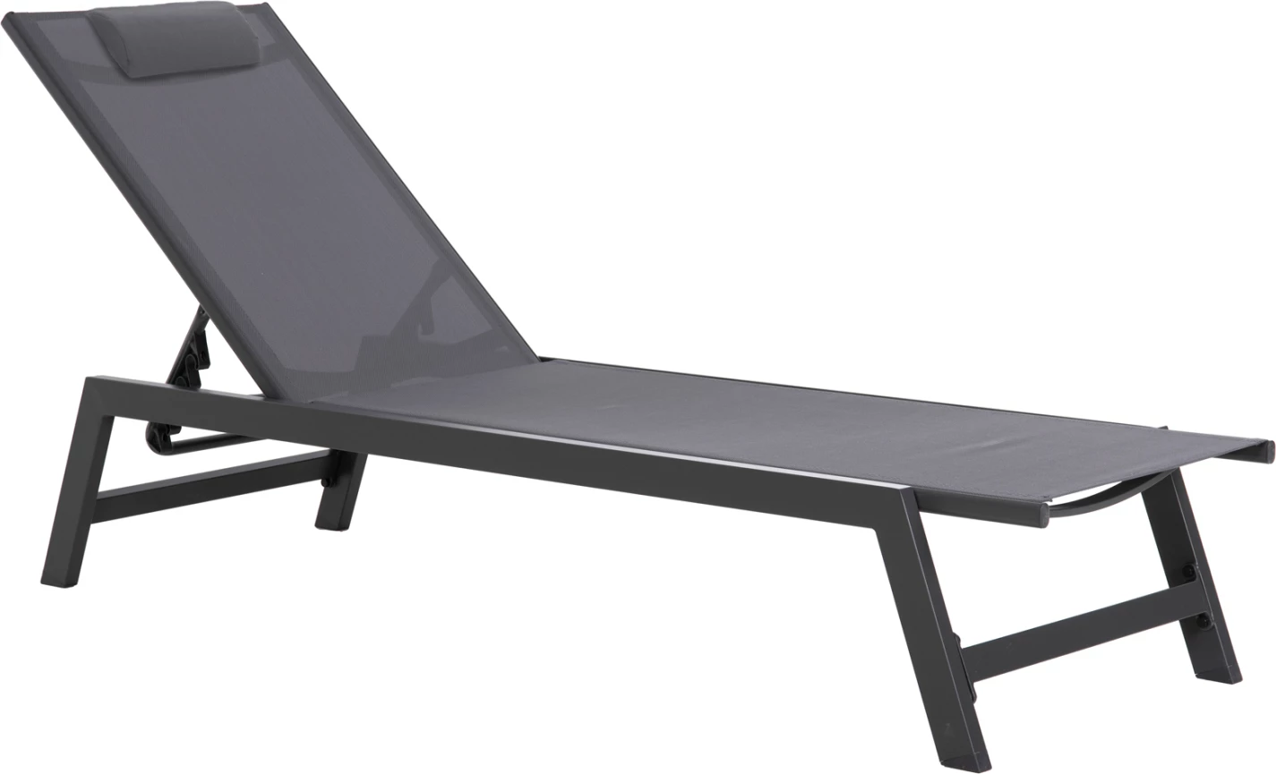 Shezlong alumini me mbështetëse koke RABIA FH5982.03 në antracit 191,5x60x89,5Hcm