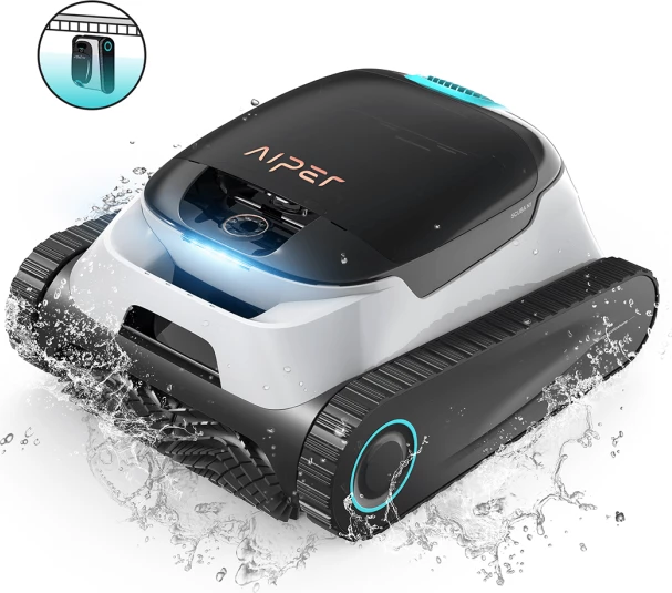 Robot pastrues pishine AIPER Scuba N1, me bateri 150 min, 300 LPM, kosh filtri 3.5L, bardhë/zi, paketë me karikues & aksesorë