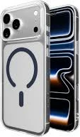 Mbështjellës Puro Lite Mag për iPhone 17 Pro, kompatibil me MagSafe, transparent me unazë të kaltër