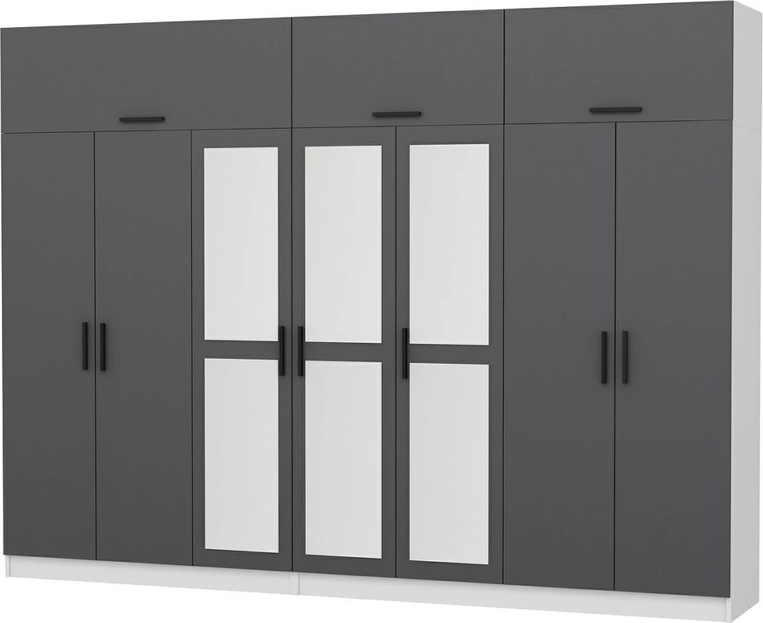 Dollap Skye Decor, anthracit-bardhë, 315x235x52cm