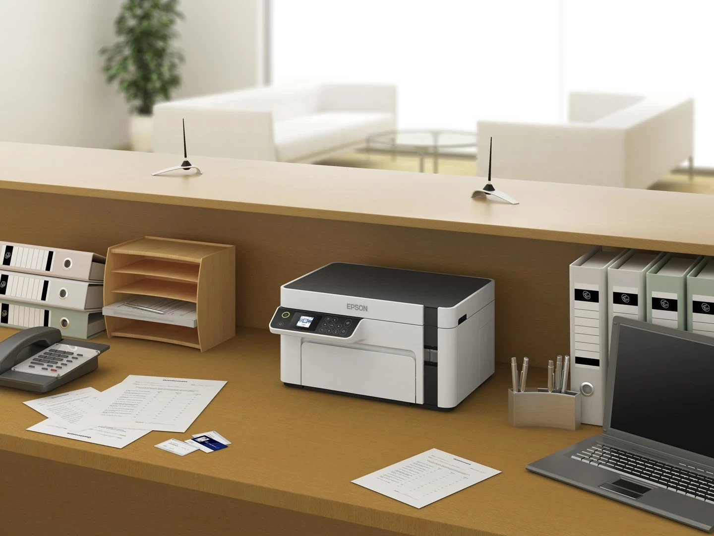 Printer Epson EcoTank M2120, Inkjet, Wi-Fi, Bardhë