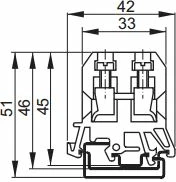 Klemë lidhëse për shinë DIN Pokój ZUG-G10 A11-0207 10mm² 57A 690V e kuqe