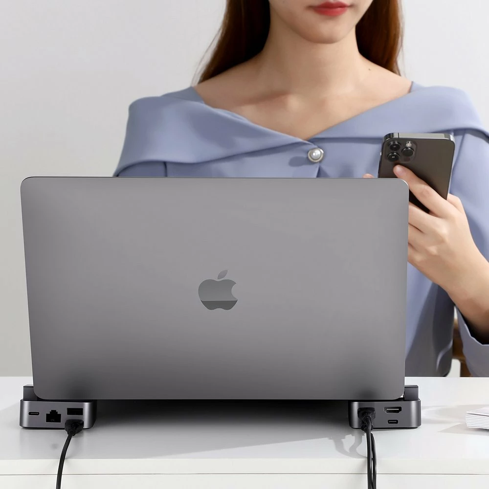 HUB multifunksional Joyroom S-H121, për MacBook Pro, 8 porta, Thunderbolt 3, Gri