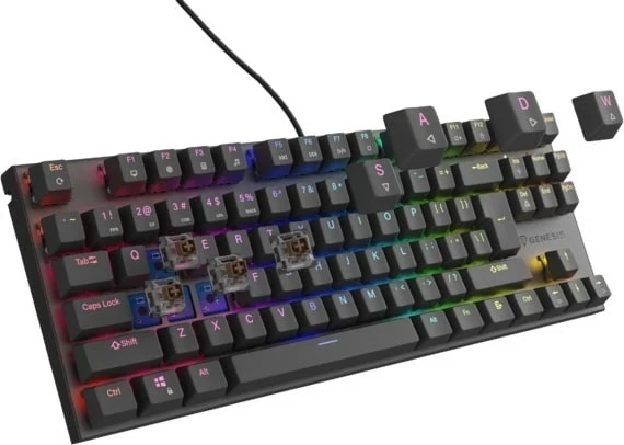 Tastierë mekanike Genesis Thor 303 TKL RGB, Outemu Brown, e zezë