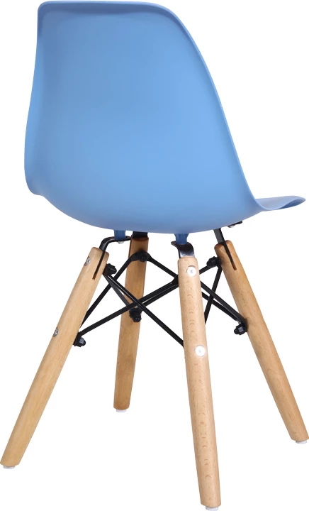 Karrige për fëmijë Julita, PP blu, dru ahu natyral, 35x31x57.5cm