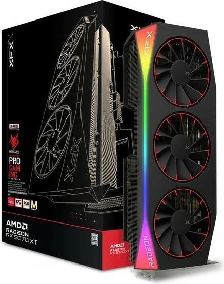Kartelë grafike XFX Mercury Radeon RX 9070 XT OC Magnetic Air Edition RGB, 16GB, GDDR6, PCI Express 5.0, e zezë
