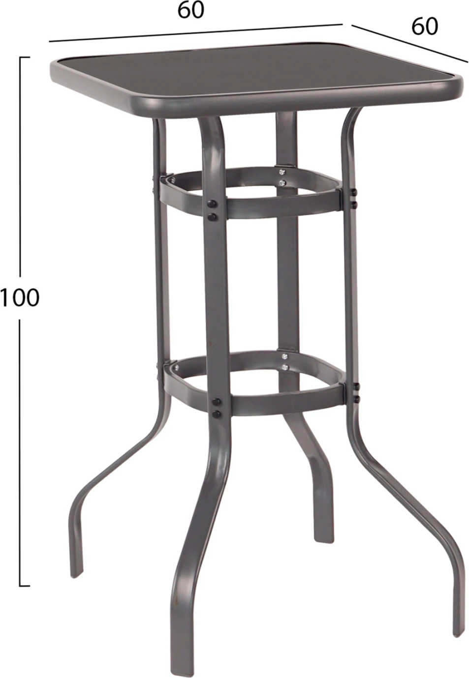 Set kopshti tavolinë & karrige Laura FH21055, 3 pjesë, të zeza