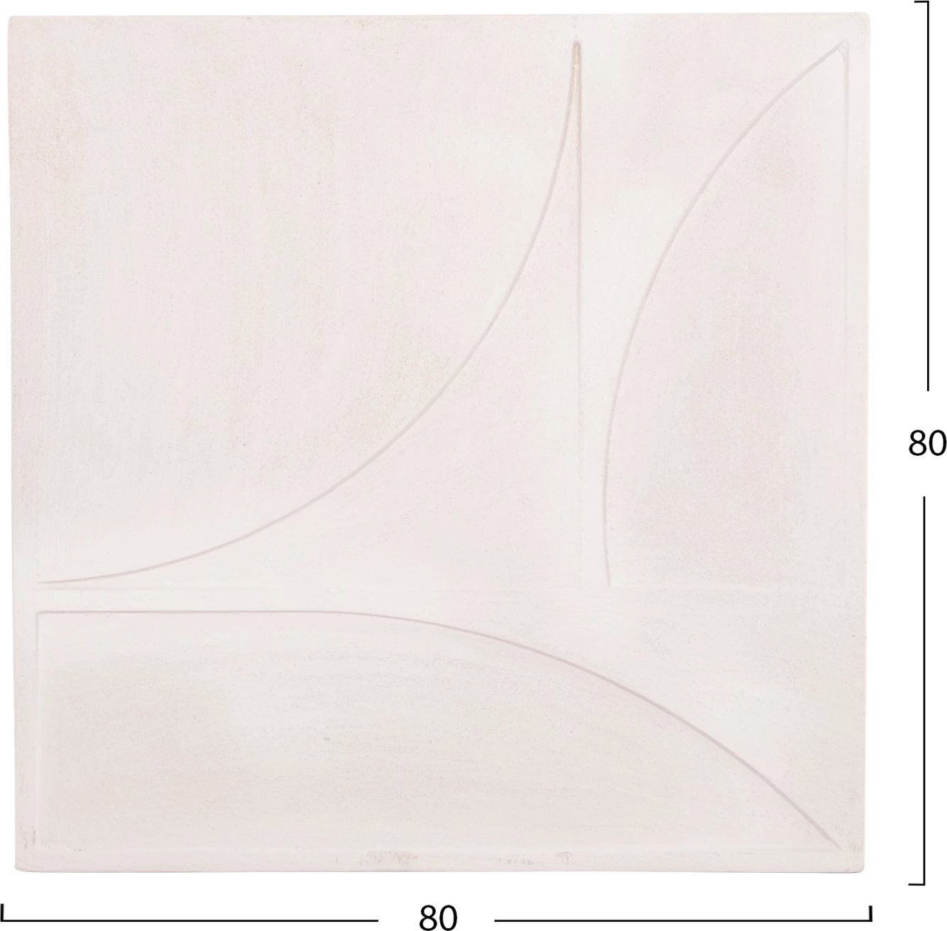 Panel dekorativ për mur, seri katrore Santorini, FH4507, MDF, ngjyrë e bardhë e zbehtë, 80x4x80 cm