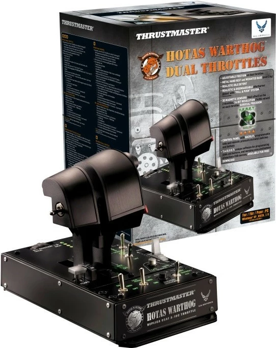 Joystick Thrustmaster Hotas Warthog Dual Throttles, për PC, me kabllo, USB, 17 butona