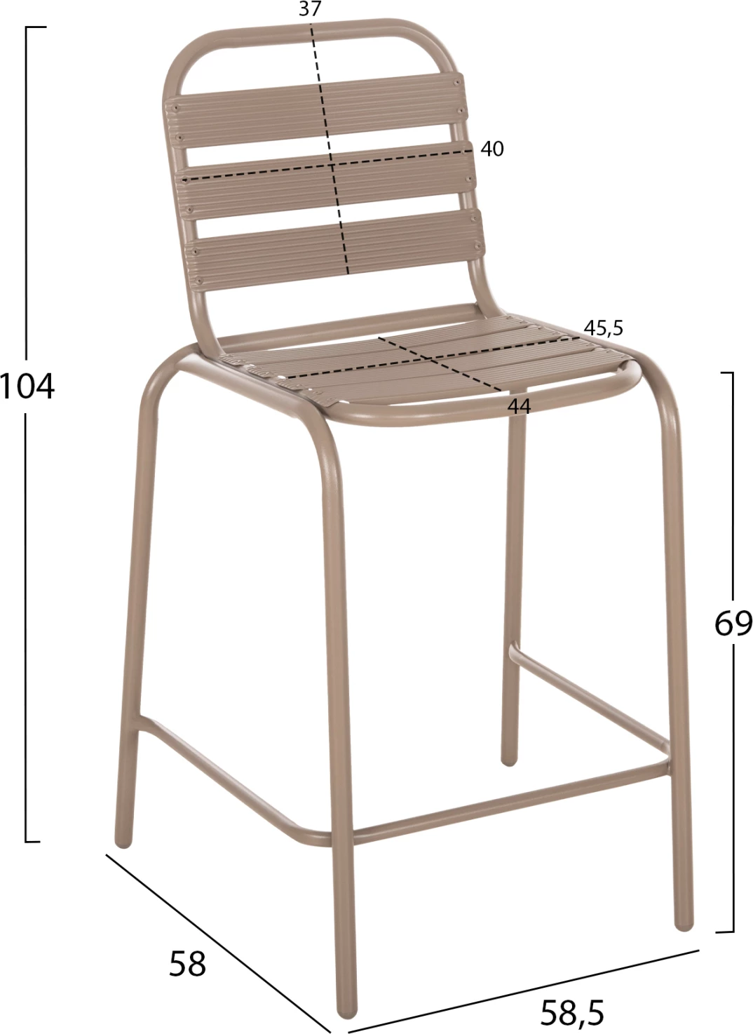 Set për bar Laura FH21056, 3 pjesë, metal/ngjyrë shampanje