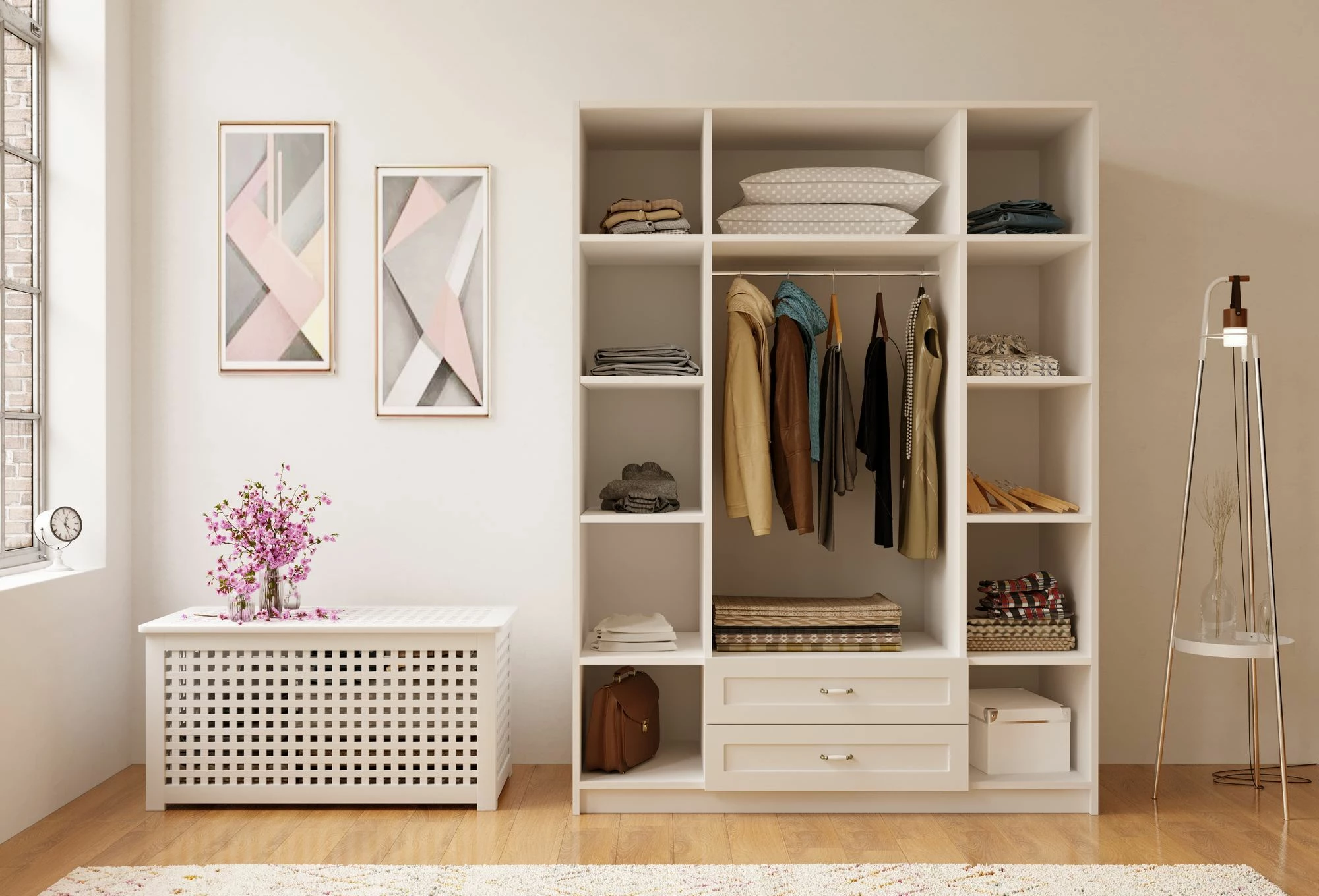 Dollap për rroba Skye Decor, Rb-121, ngjyrë e bardhë mat