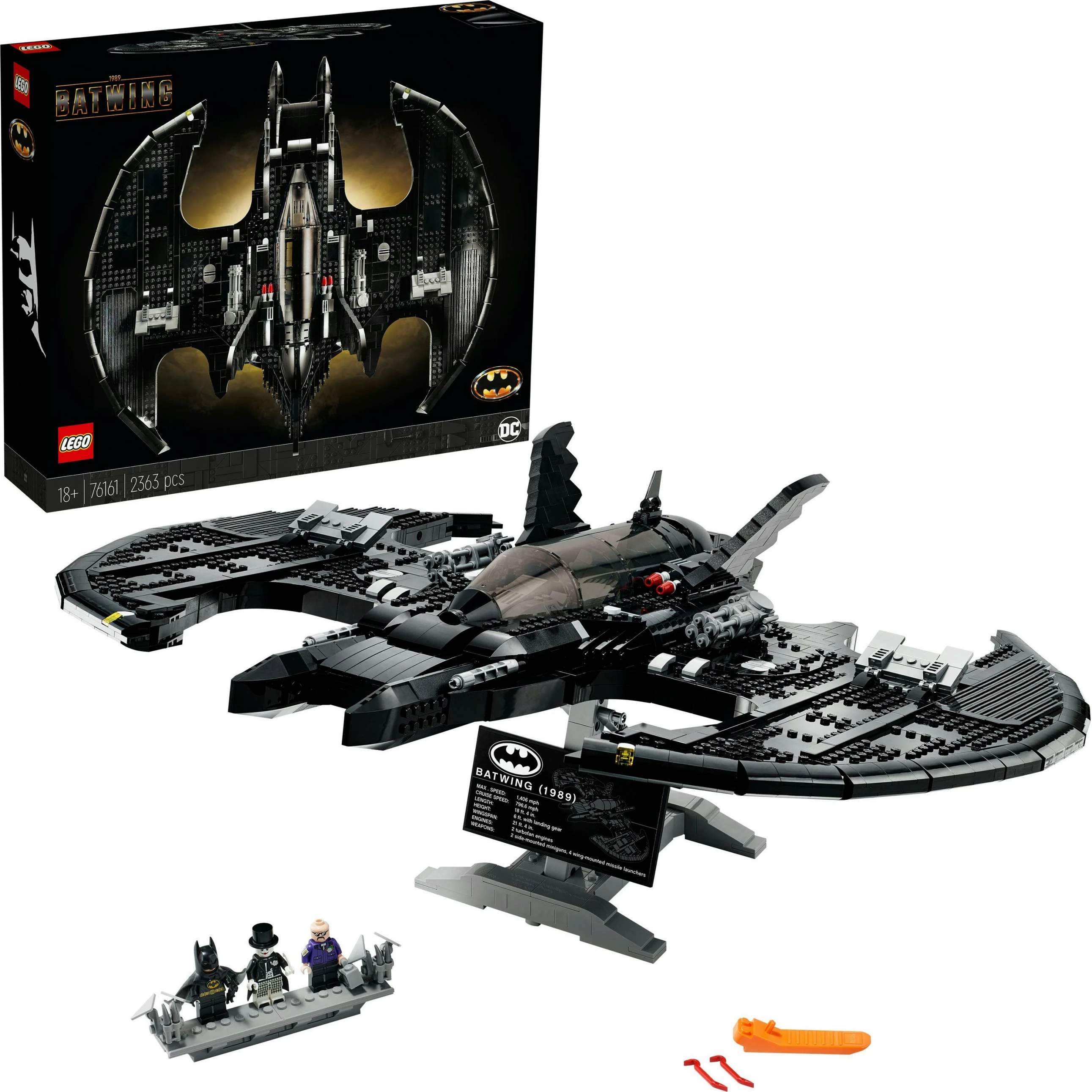 Set ndërtimi LEGO DC Comics Super Heroes 1989 Batwing, 2363 copë, plastikë, shumëngjyrësh