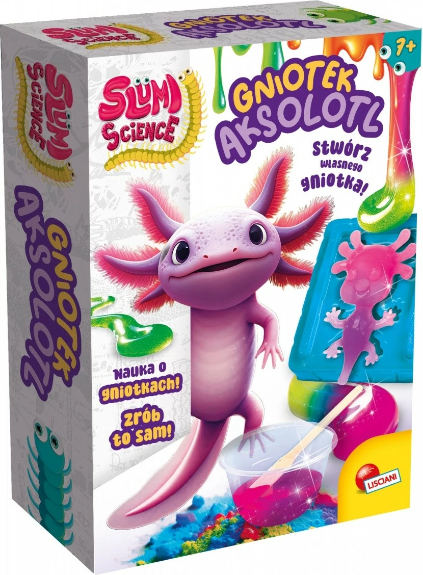 Set lodër kreative Lisciani Slumi Science, Axolotl Squishy, shumëngjyrësh