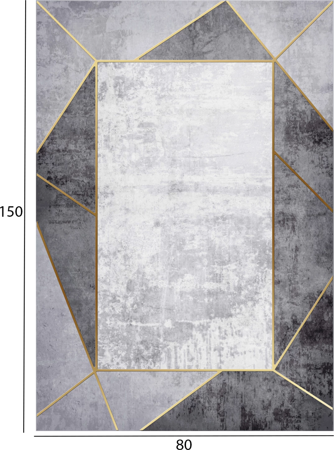 Tepih modern JOSIANE, gri-bardhë, 80x150cm, FH7676.23
