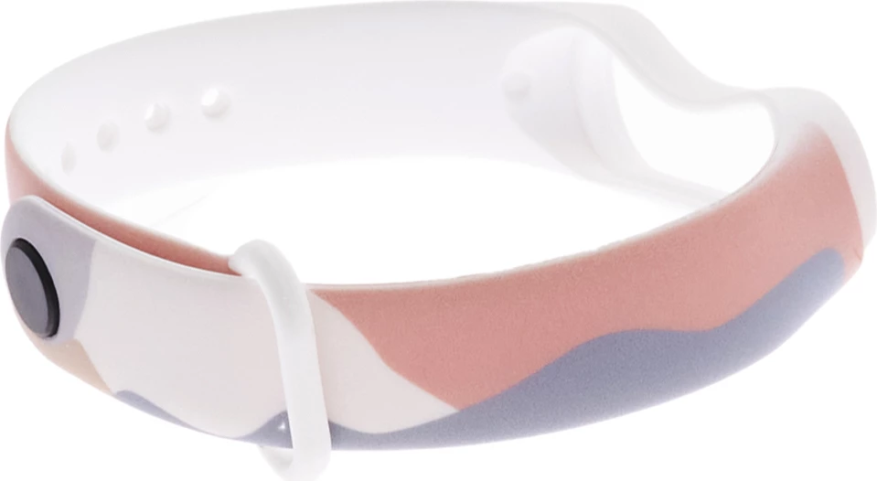 Rrip silikoni Hurtel Strap Moro për Xiaomi Mi Band 3/4, kamuflazh, bardhë/gri/rozë